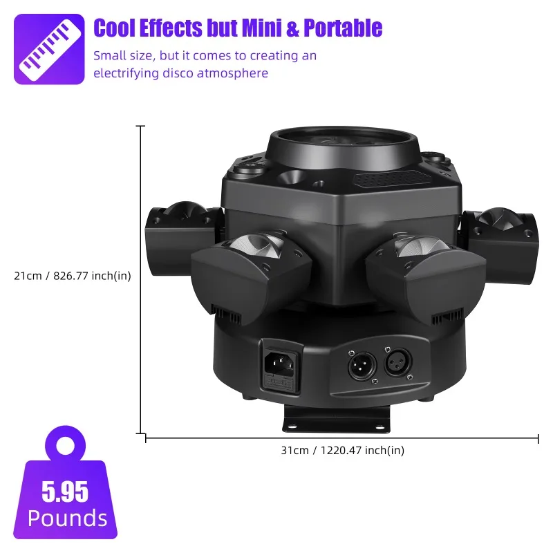 Mini 150W Six Arm Bee Eye Light Emitting Diode Head Moving Light RGBW Laser Beam Emitting DMX512 Disco  DJ Dance Control