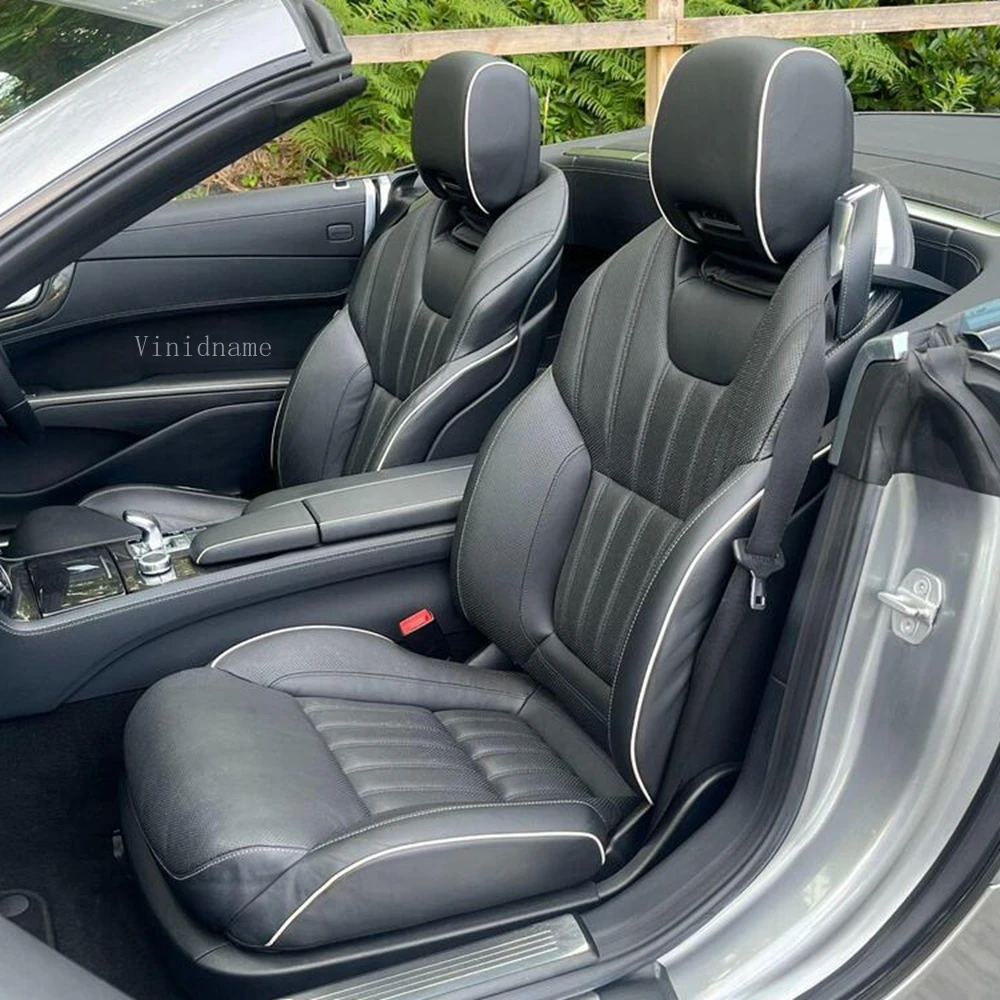 Für Mercedes Benz SL R231 Roadster 2012 2013 2014 2015 2016 2017 2018 2019 2020 Veganes Nappa-Leder Maßgefertigte Autositzbezüge Set