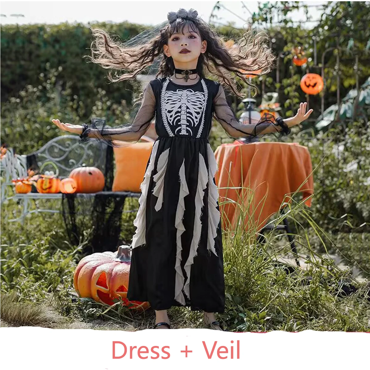 Kids Halloween Costumes – Witch, Devil, Ghost, Bride, Vampire Skeleton, Zombie & Funny Girl Dresses