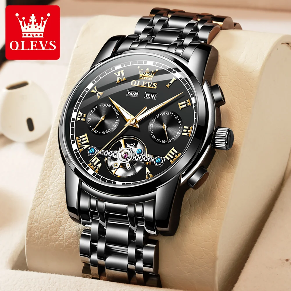 

OLEVS 6607 Automatic Mechanical Watch For Man Multifunction Luminous Waterproof Stainless Steel Original Top Brand Luxury Gifts