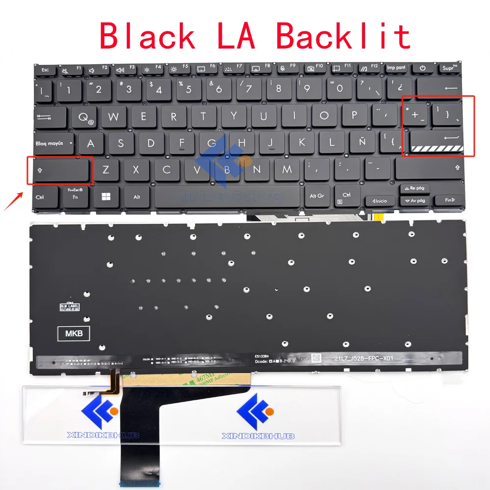 XIN-Latin Backlit Laptop Keyboard For ASUS VivoBook X1402Z X1402ZA X1403 X1403ZA M1402 D1402 F1402 M1403 X1403Z ADOL14Z X1403VA