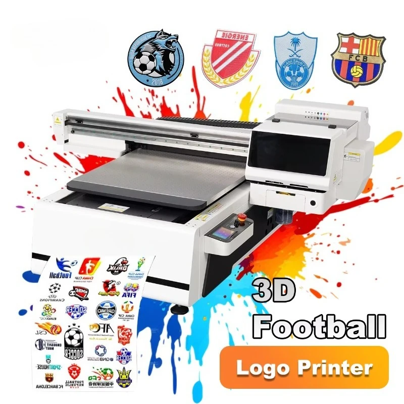 6090 9060 UV Flatbed Label Printer TPU 3D Emblem Maker High Precision High Adhesion Automatic for Brand Logos Promotional Gifts