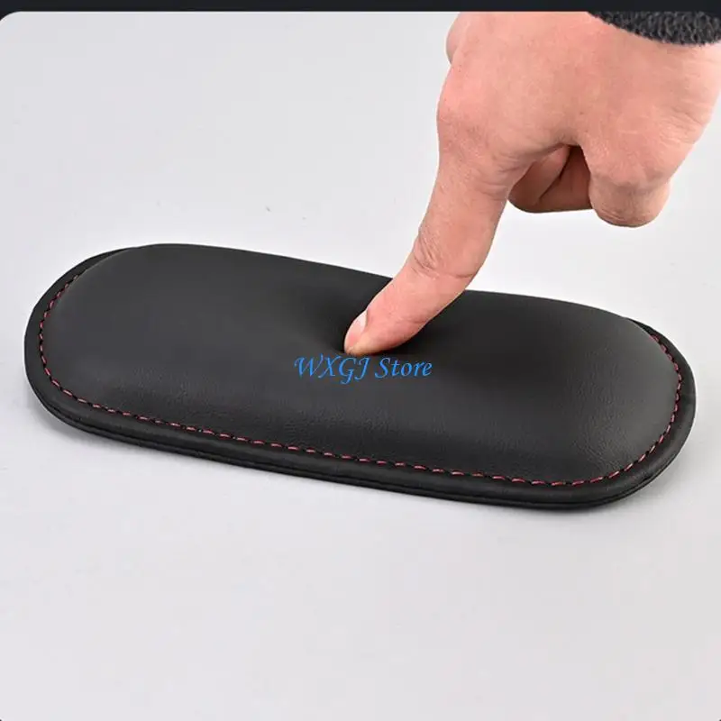 37JE Auto Armrest Pad Set 2 Pack, Soft Faux Leather Support Pads in Black for Car Door Armrest, Console and Elbow Rest Contact