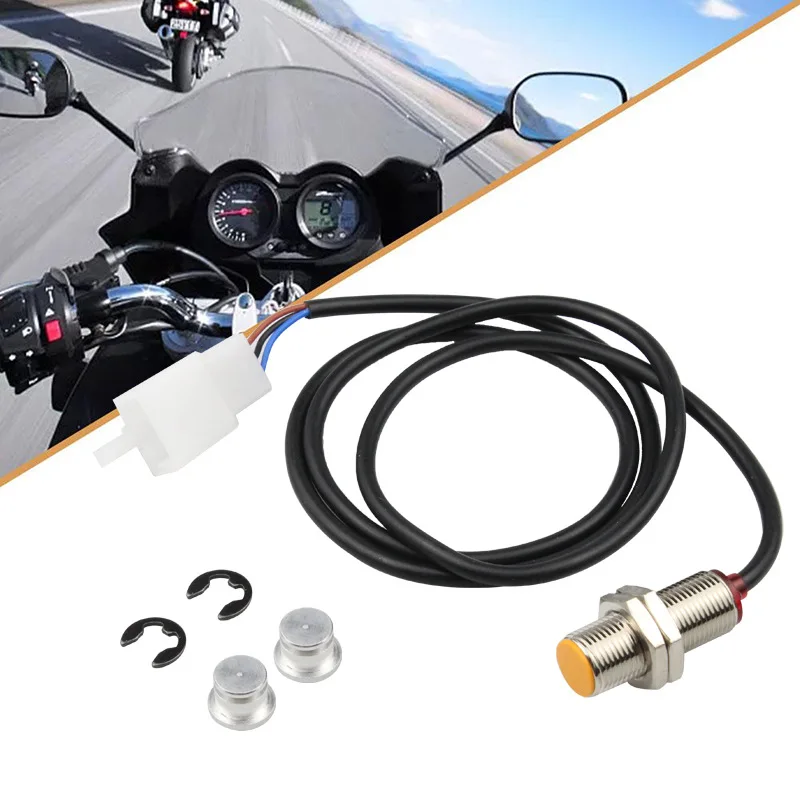 Motorcycle Speedometer Sensor Cable Replacement Kit Universal 12V Digital Odometer Sensor Cable With 2 Magnets Acesssories