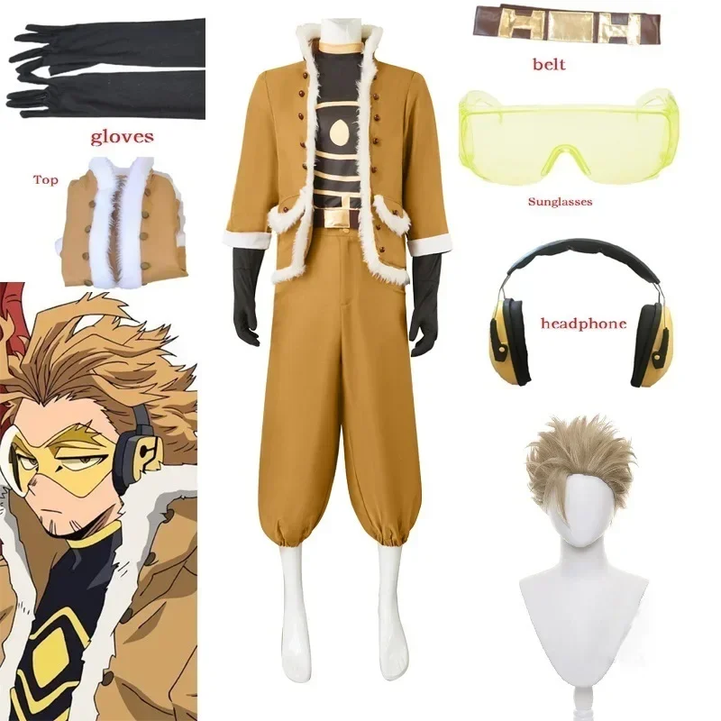 

My Hero Academy Hawks Cosplay Costume Takami Keigo Uniform Suit Wing Hero Outfit Hawks Halloween Carnival wig glasses headphone