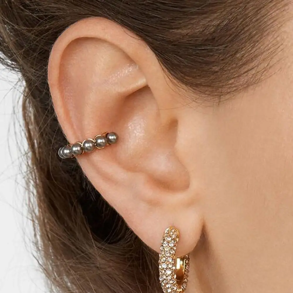 Accessories No Pierced Jewelry No Piercing Earring CZ Cuff Earrings Zircon Ear Cuff Pearl Ear Clip