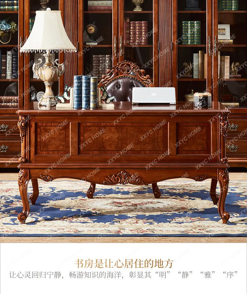 

L solid wood computer table antique high-end painting and calligraphy table