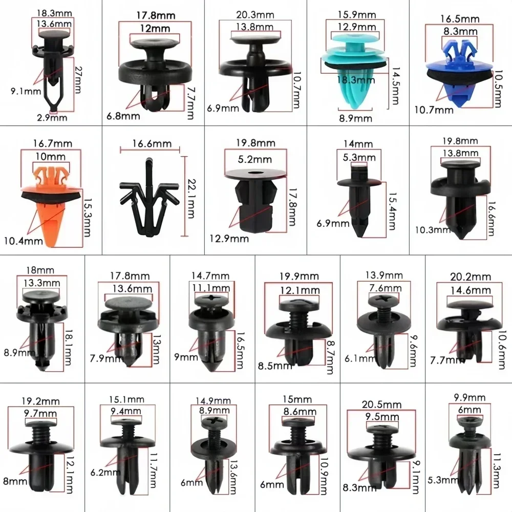 635PCS Plastic Fastener Kit Door Trim Panel Retainers Bumper Push Fasteners Fender Flare Grille Radiator Cover Retainer 45 Tools image 5