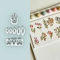 Clay Earring Resin Mold Plant Flowers Small Leaves Mini Cutting Die Handmade Diy Bracelet Brooch Jewelry Polymer Clay Craft Mold