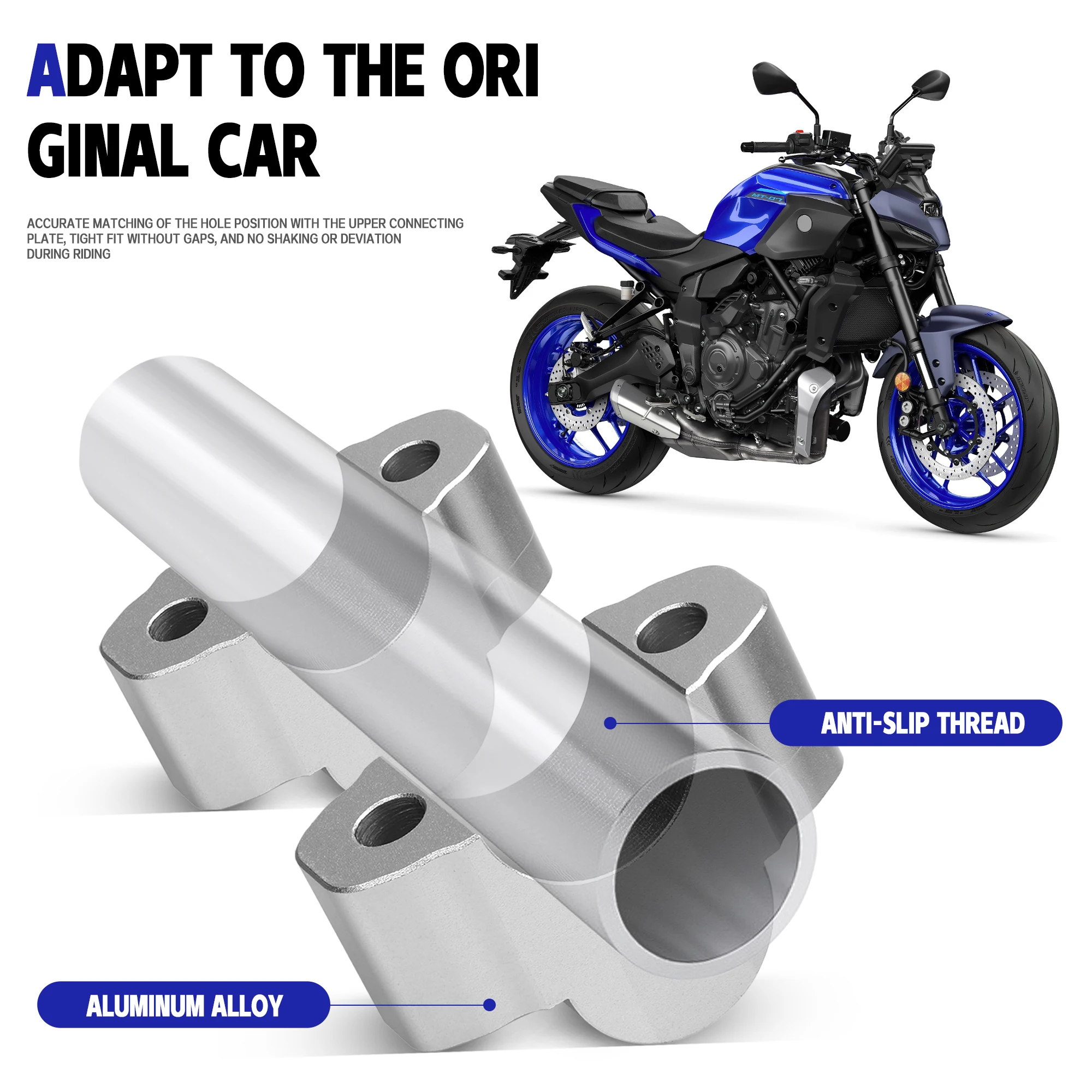 For Yamaha MT 07 MT07 MT07 2021-2025 Extend Adapter MT07 Motorcycle Handlebar Riser Bar Mount Handle Clamp