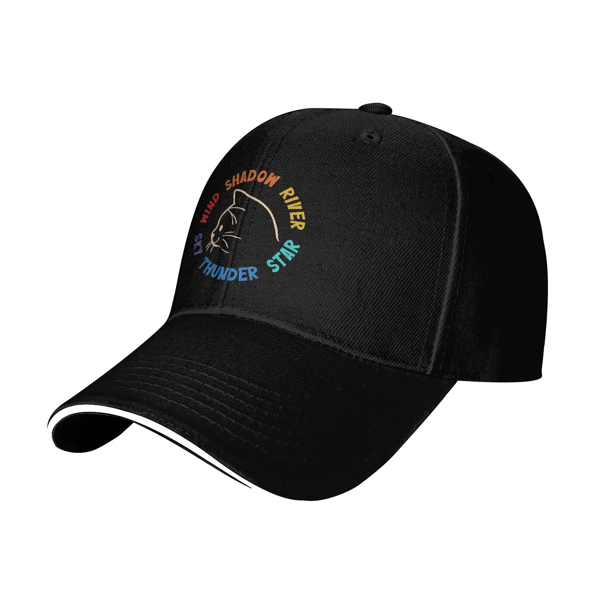 Wind Shadow River Star Thunder Sky Cat Sandwich Baseball Cap Retro FireStar Unisex Polyester Adjustable Headwear Sport Gift Hats