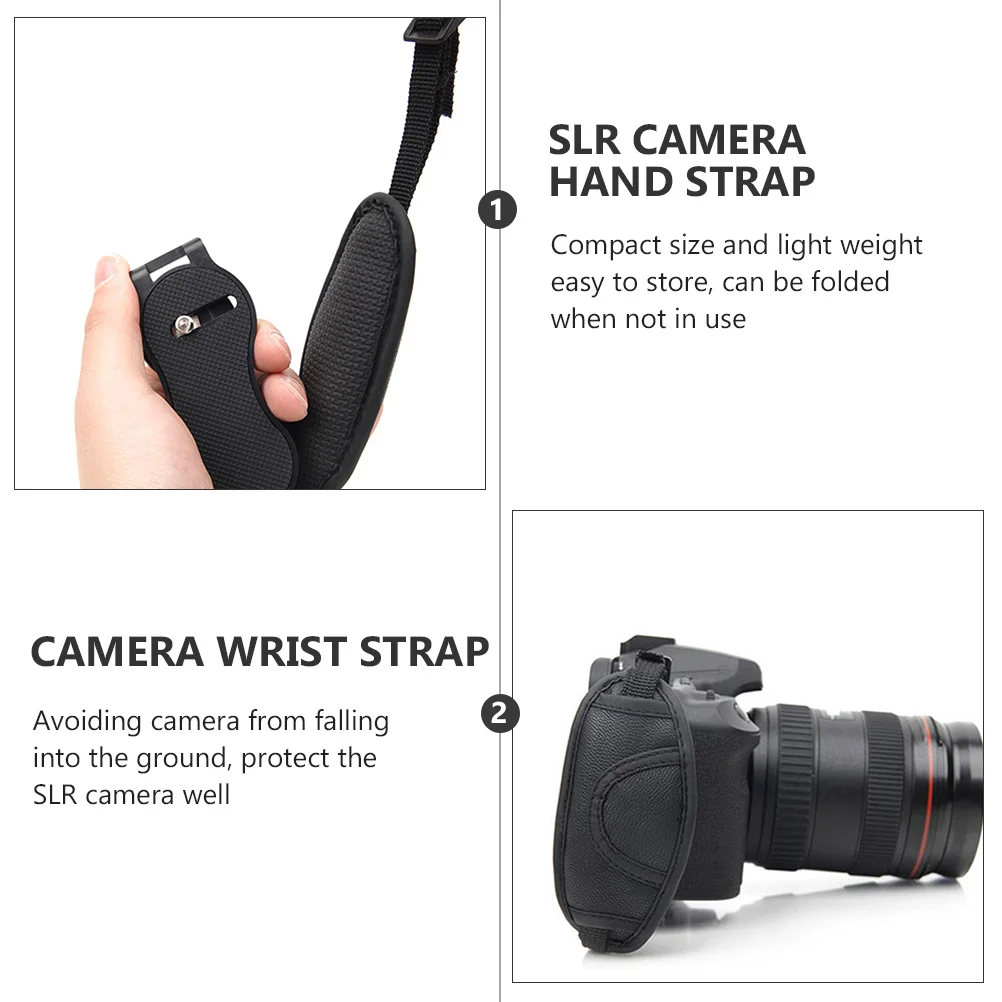 

2Pcs Camera Hand Straps Premium PU Material Comfortable Touch Foldable Design Prevents Dropping Camera Wrist Strap