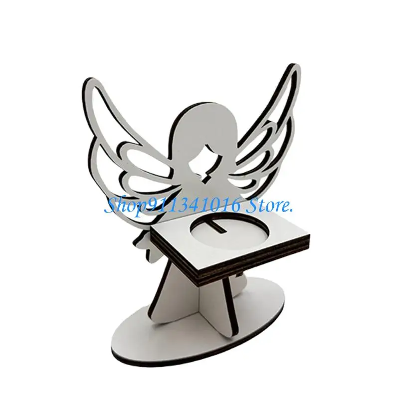 Angel Stand with Round Recessed Area for Candle Display