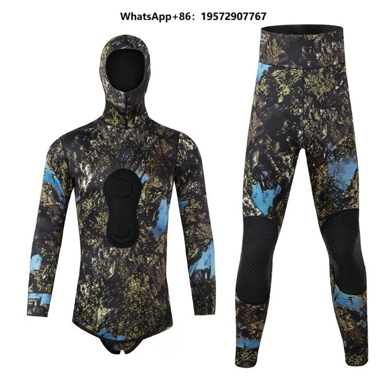 3mm 5mm 7mm Neoprene Spearfishing Wetsuit Underwater Hunting Outfit Two Pieces Diving Suit Open Cell Swimming Wetsuits