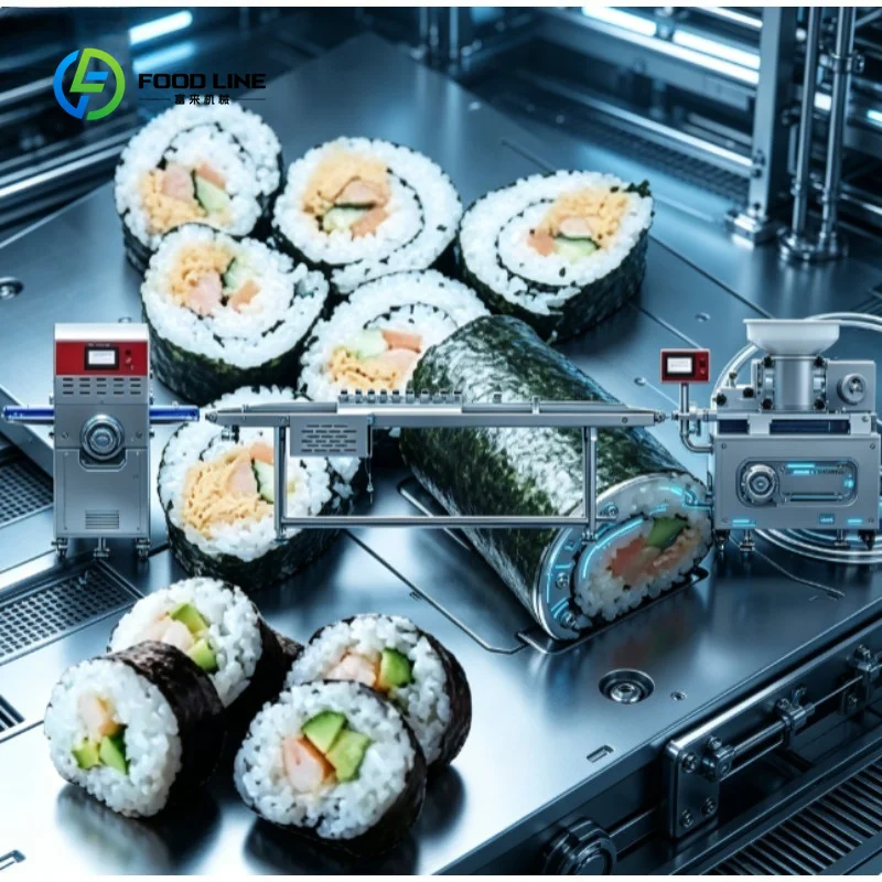 Customized New High Efficiency 220V Sushi Roll Making Machine Continuous Roll Line