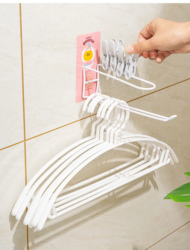 Hook Household Cartoon Hanger Storage Rack Perforation-free Wall-mounted Storage Rack Multi-functional Balcony Organizer
