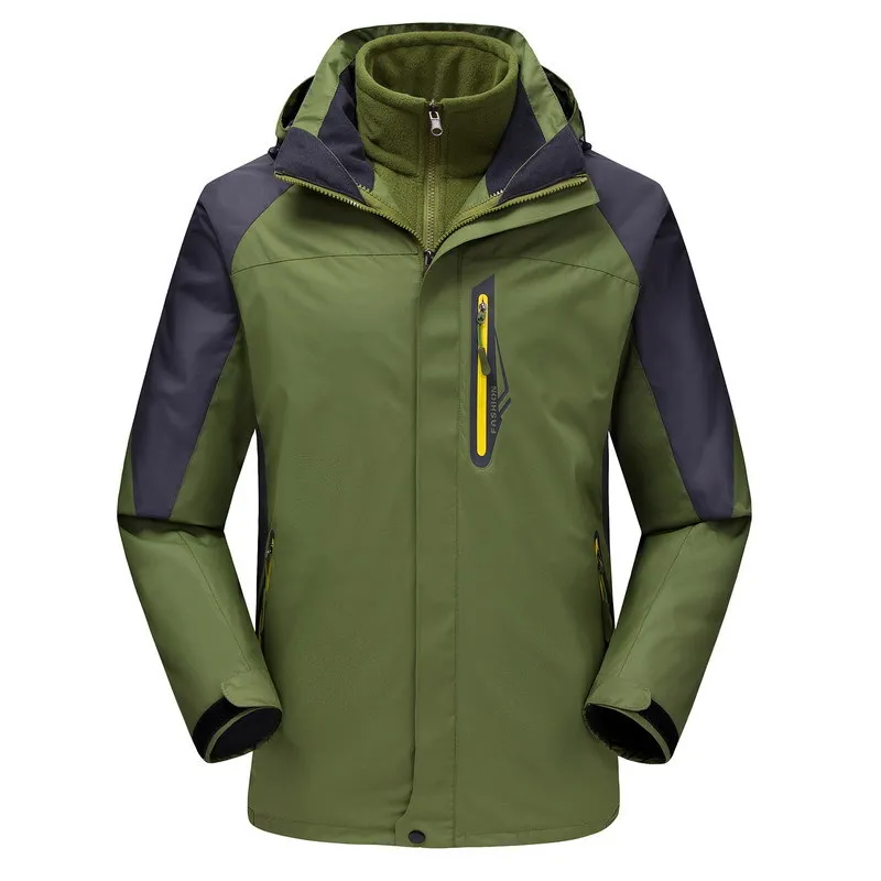 

Осенне-зимняя уличная съемная утолщенная куртка для скалолазания 3-в-1 на флисовой подкладке, ветровка