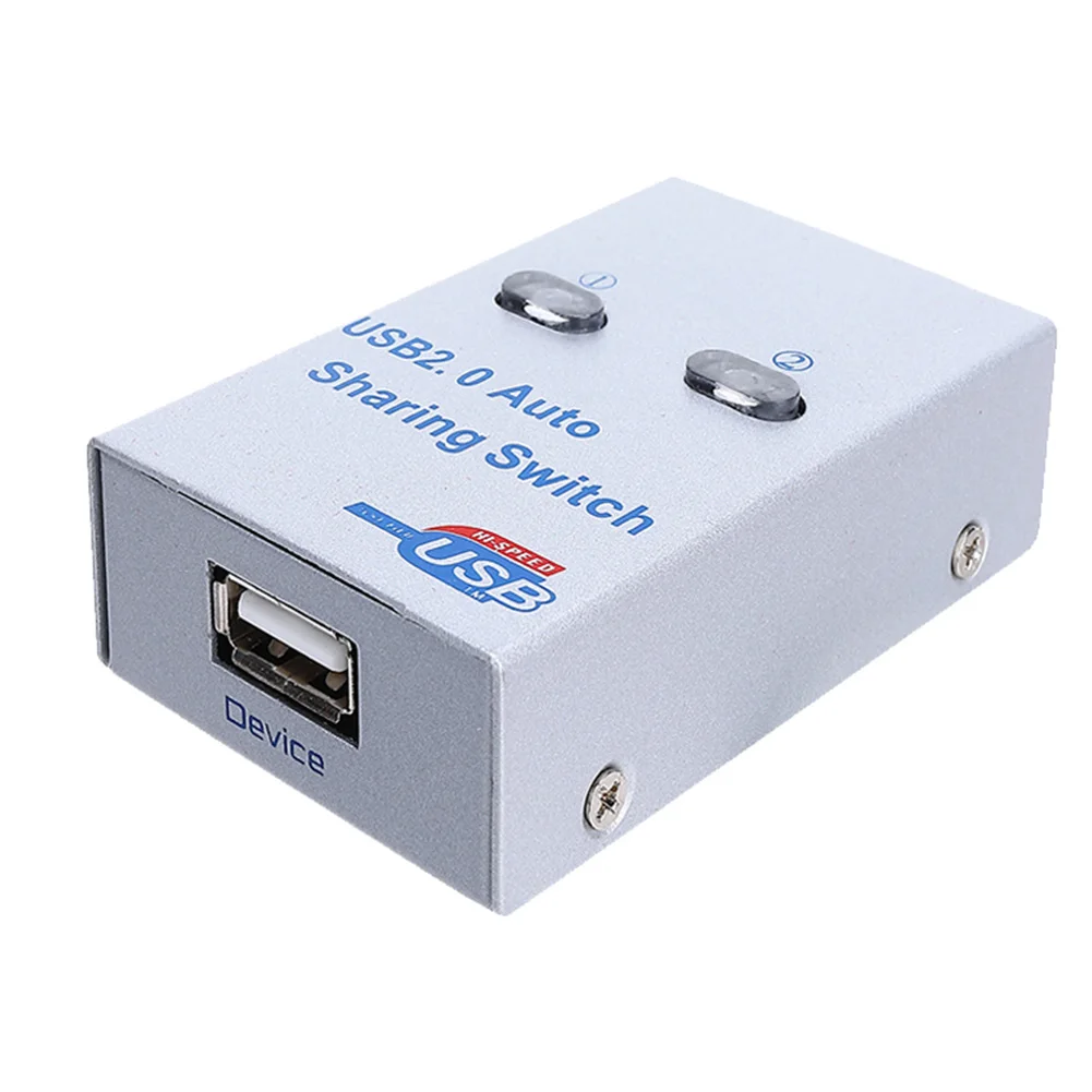 Divisor USB 2,0, interruptor para compartir automático para 2 PC, impresoras de ordenador, conmutador Hub de 2 puertos, 2 hostes, compartir una impresora, afilador USB