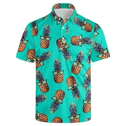 Fruits 3d Printed Banana Pineapple Polo Shirt Men Summer Corn Graphic Short Sleeves Loose Lapel T Shirts Tops Casual Button Tees
