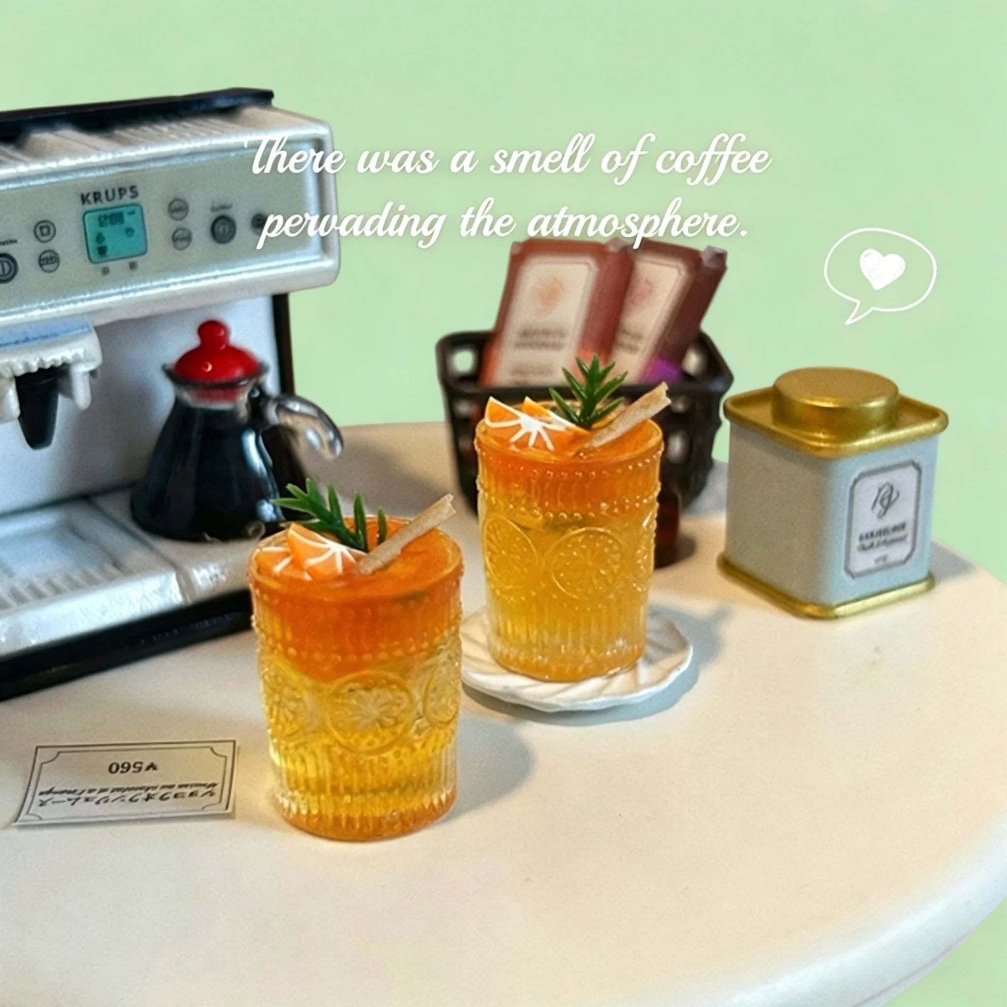 1:12 Dollhouse Cafe Scene Mini Orange C Tea Cups - Cinnamon Drink Model