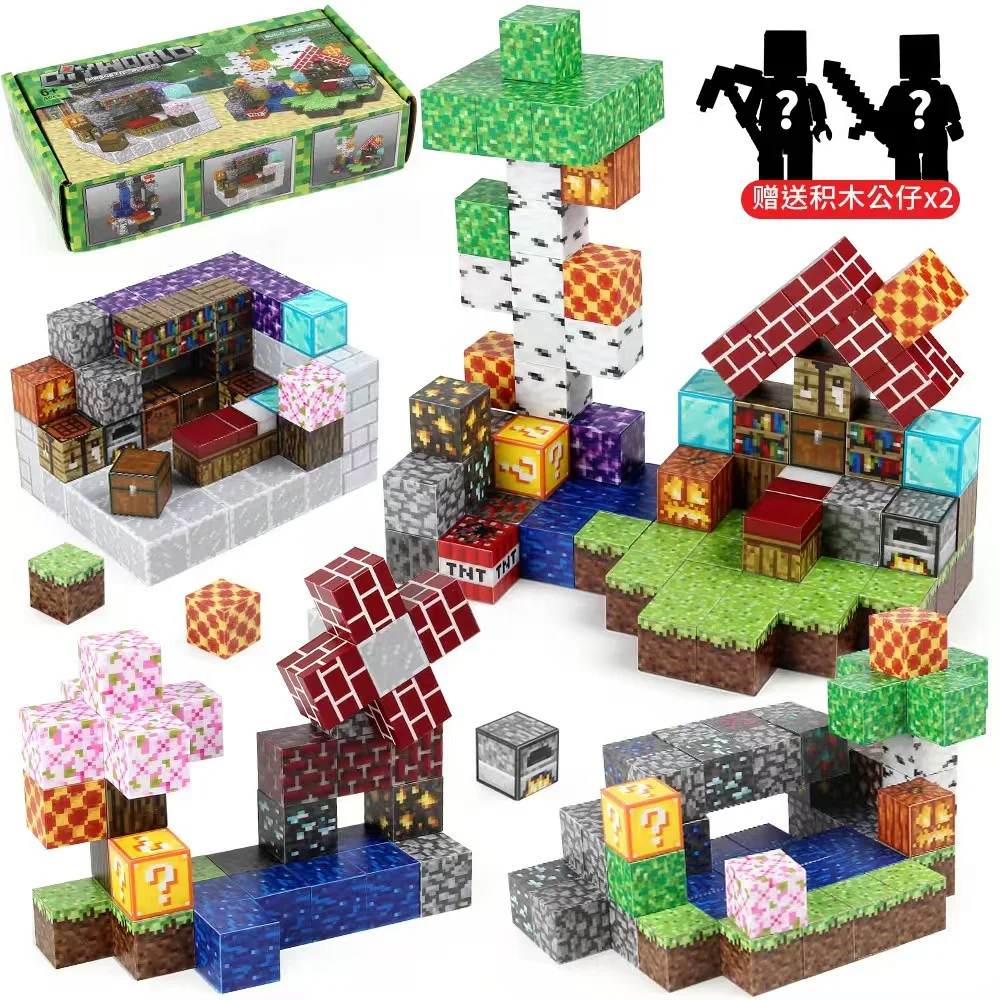 Magnetic Building Blocks Cube Magnet World Set for Boy Girl Kid Age 3+ DIY Model Children STEM Sensory Toy Gifts