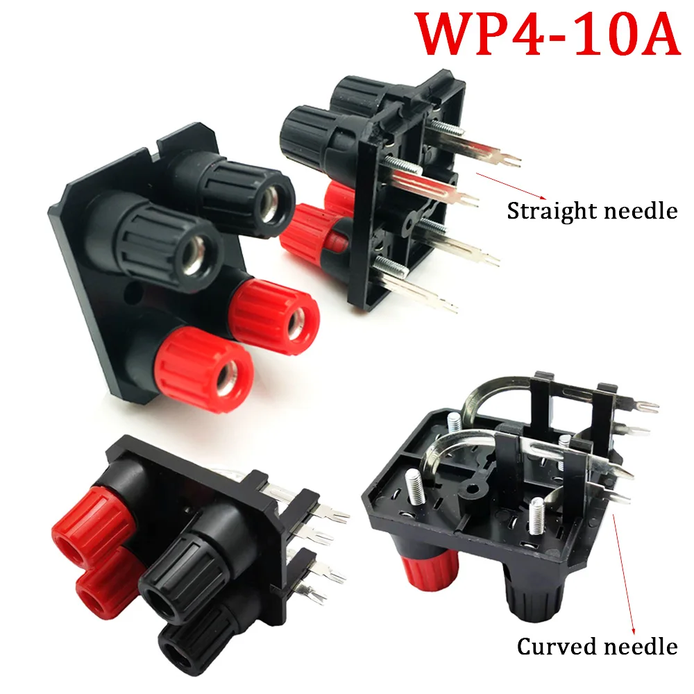 1Pcs WP2/4/6-10A 4mm Banana Socket External Audio Jack Speaker Amplifier Wire Spring Terminal Switch Connector Straight/Bend Pin