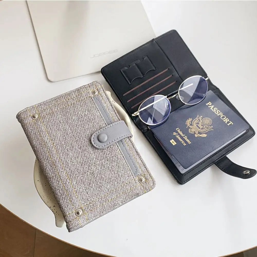 

Card Holder PU Passport Bag Ticket Holder Passport Cover Travel Wallet Airplane Check-in Multifunctional Fold Purse