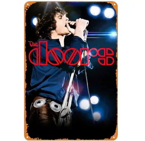 Letrero de Metal Vintage Retro de los años 60 Rock Roll Jim Morrison, letrero de estaño de 12x8