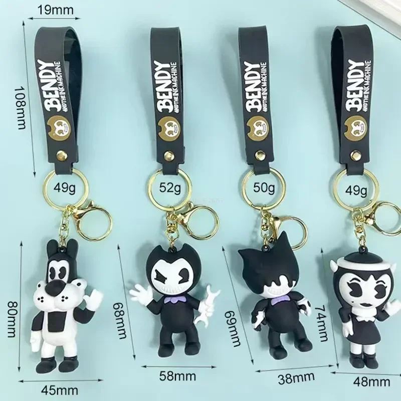 Bendys Anime Model Doll Keychain Game Character Cute Action Figures Static Model Toy Collection Desktop Ornaments Surprise Gift