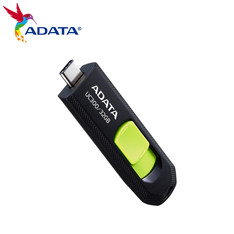 ADATA USB 3.2 Type-C Pendrive 32GB 64GB 128GB 256GB High Speed U DIsk Portable UC300 Retractable Pen Drive Flash Memory Stick