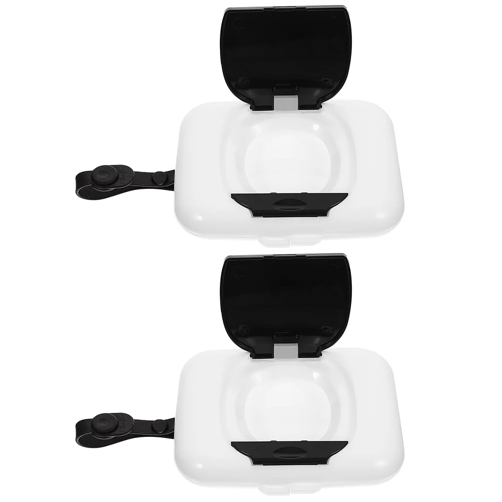 2pcs 휴대용 물티슈 디스펜서 기저귀 가방 유모차 유아용 침대에 대 한 경량 젖은 티슈 상자 여행 케이스 내구성 끈 쉬운