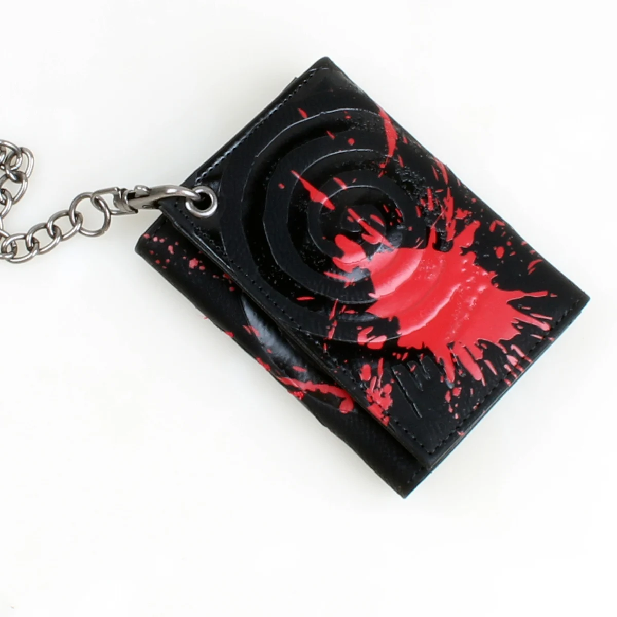 Three fold men\'s wallet with chain, personalized embroidered relief printed men\'s card clip