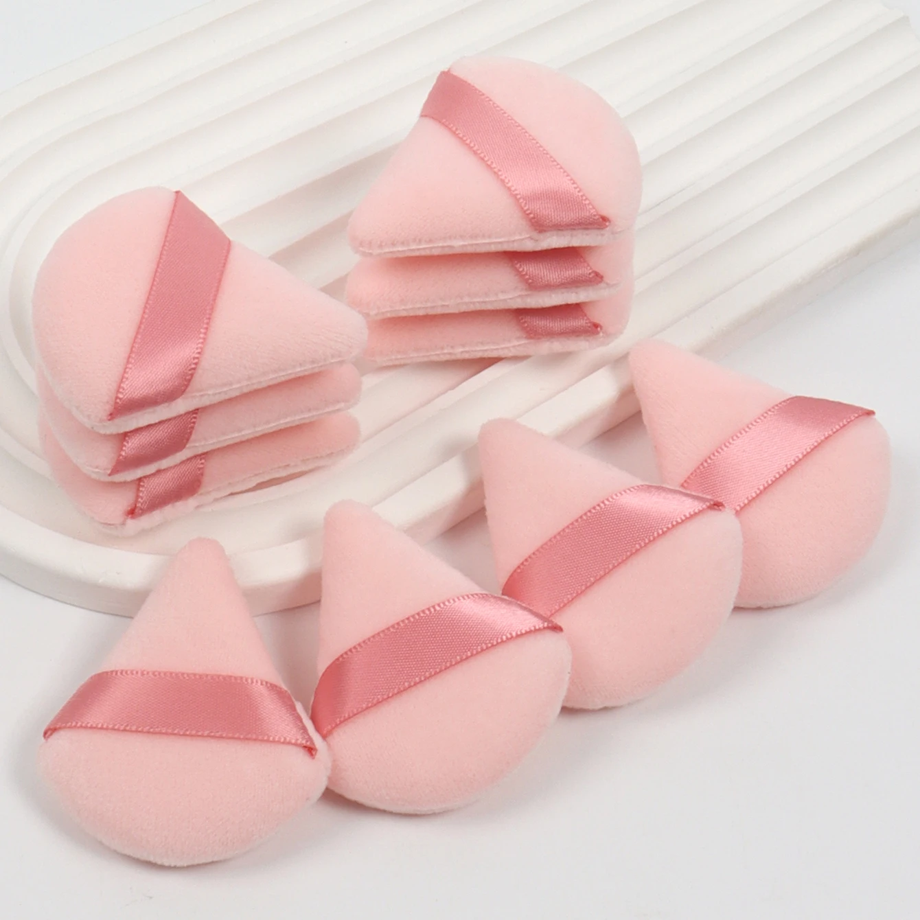 10/20 pz Triangolo Velluto Soffio di Polvere Pizza Farine Mini Viso Trucco Spugna Cosmetici Lavabile Leggero Strumento di Trucco