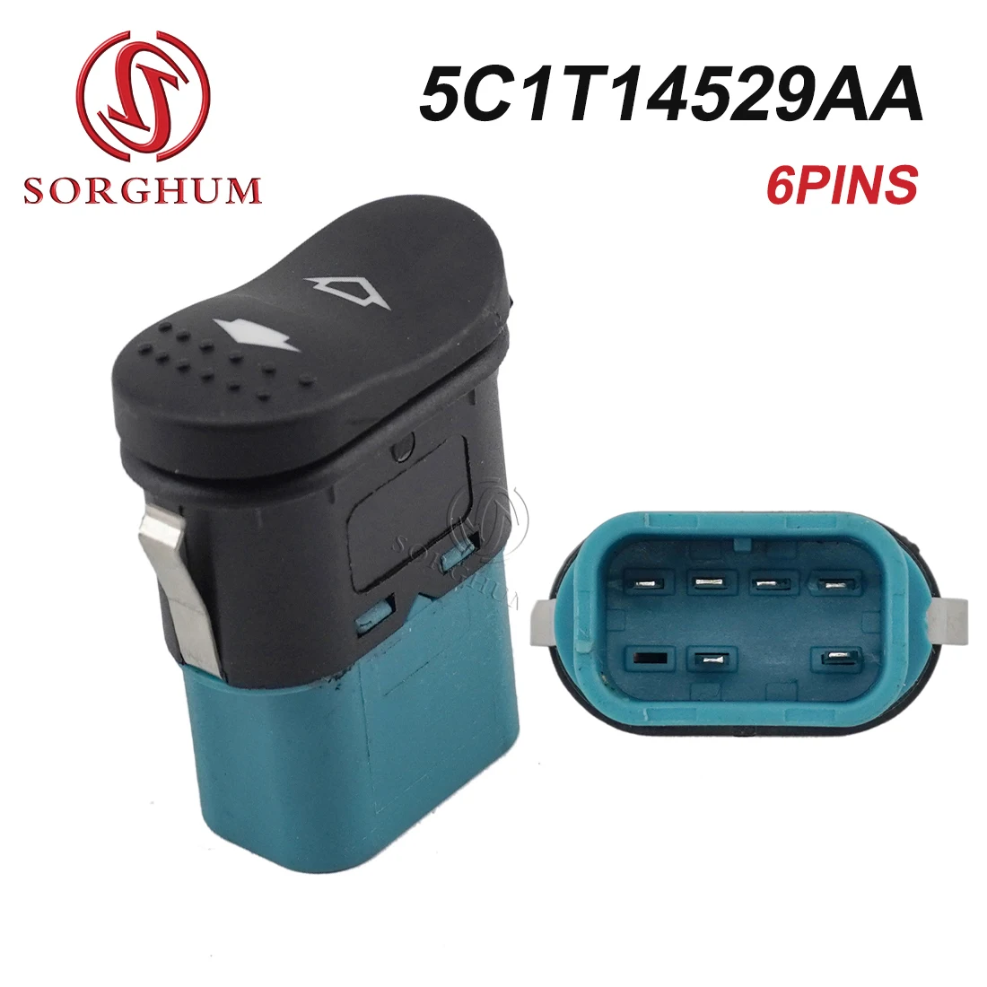 SORGHUM 5C1T14529AA 1383293   5C1T 14529 AA interruptor de ventana eléctrica interruptor de ventana eléctrica de un solo botón para Ford TRANSIT MK7 2006-2014