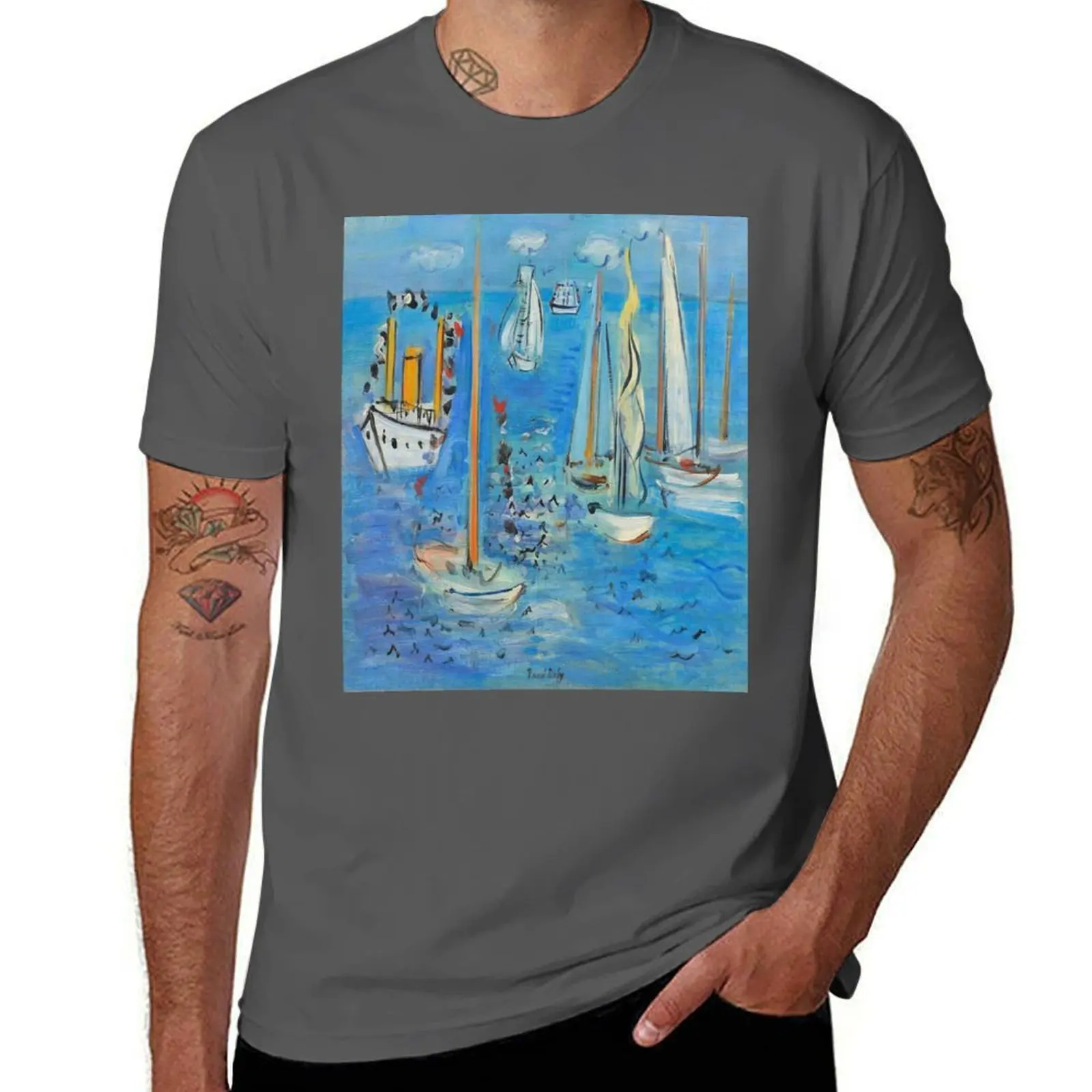 Artwork by Raoul Dufy T-Shirt Relaxed Casual Short Sleeve Tee