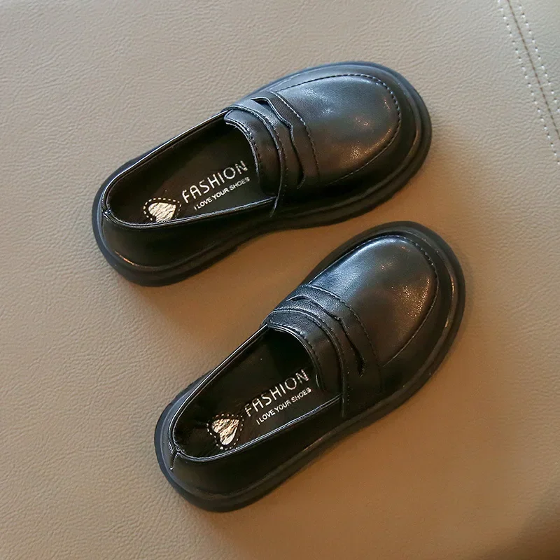 Skórzane buty dziecięce dla chłopców dziewcząt dziecięce mokasyny wsuwane szkolne mieszkania codzienne trampki na ślub formalne okazje Party 21-36