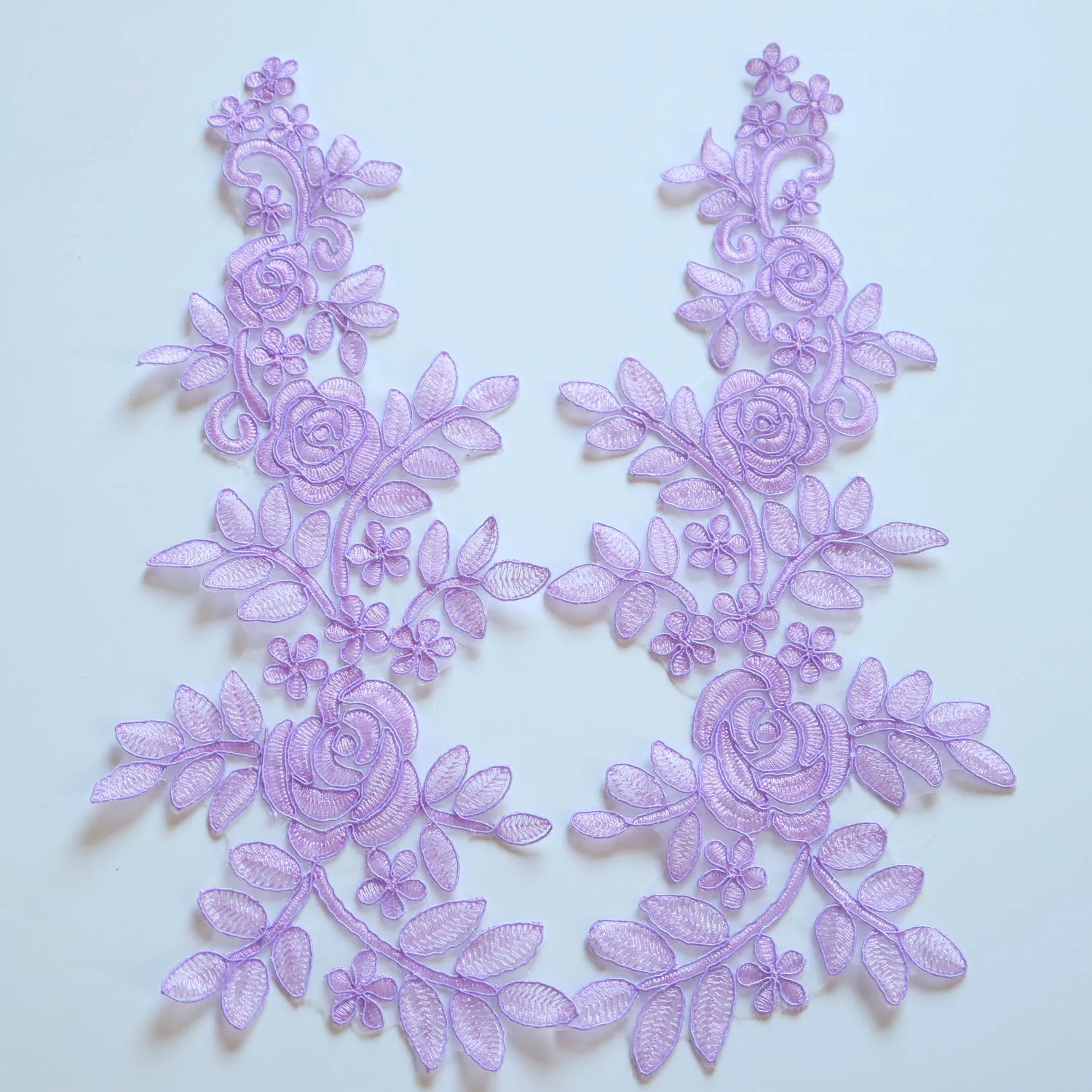 2pc/pair embroidery lace appliques for wedding dresses colorful lace applique patches Embroidery lace parches ropa