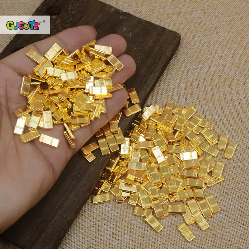 50 stks/set Poppenhuis Miniatuur Gouden Bars Model Voor Poppenhuis Decor Kids Fantasiespel Speelgoed Gift