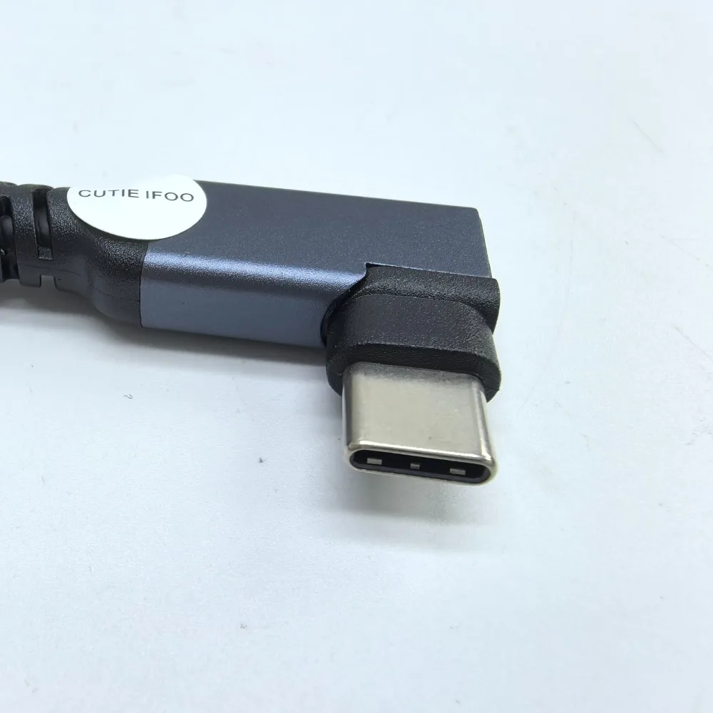 Imagen 4: Cable de Extensión USB 3.1 Tipo C de 16 Núcleos, 90 Grados, con Alimentación y Audio, Macho a Hembra, 20cm, Negro