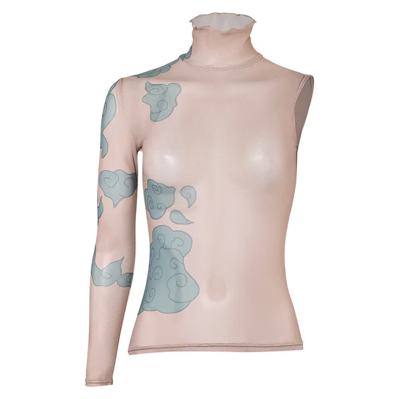 SN55Arcane Jinx ضيق الوشم قميص تأثيري حلي لعبة LoL TV 2 دور الجلد قميص وتتسابق بلا أكمام المرأة هالوين جزء $@1 واط