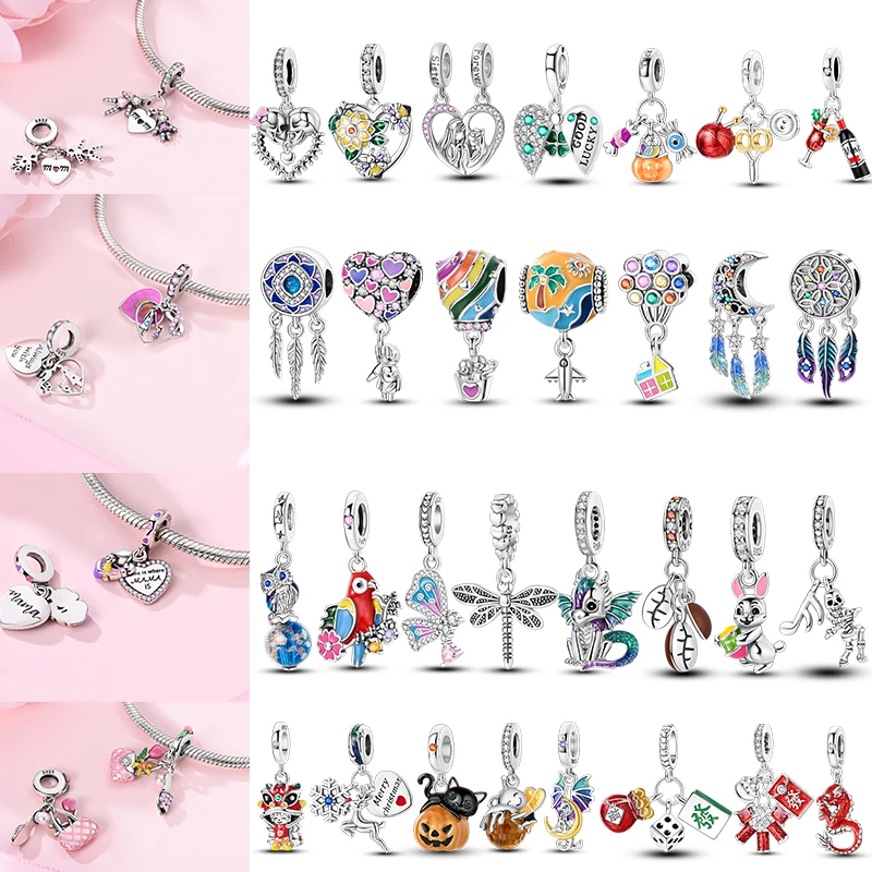 

2026 925 Sterling Silver Travel Passport Plane Snowflake Colorful Luminous Lotus Butterfly Cat Charms Fit Original Women Jewelry