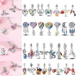 2026 925 Sterling Silver Travel Passport Plane Snowflake Colorful Luminous Lotus Butterfly Cat Charms Fit Original Women Jewelry