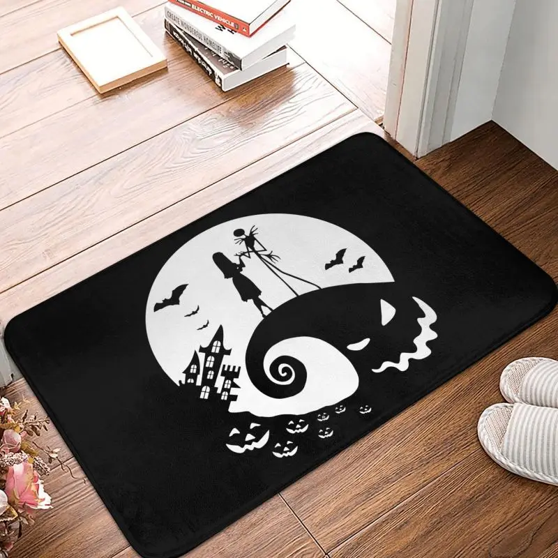 Custom Nightmare Before Christmas Doormat Non-Slip Entrance Bathroom Kitchen Door Floor Mats Halloween Movie Garage Carpet Rug