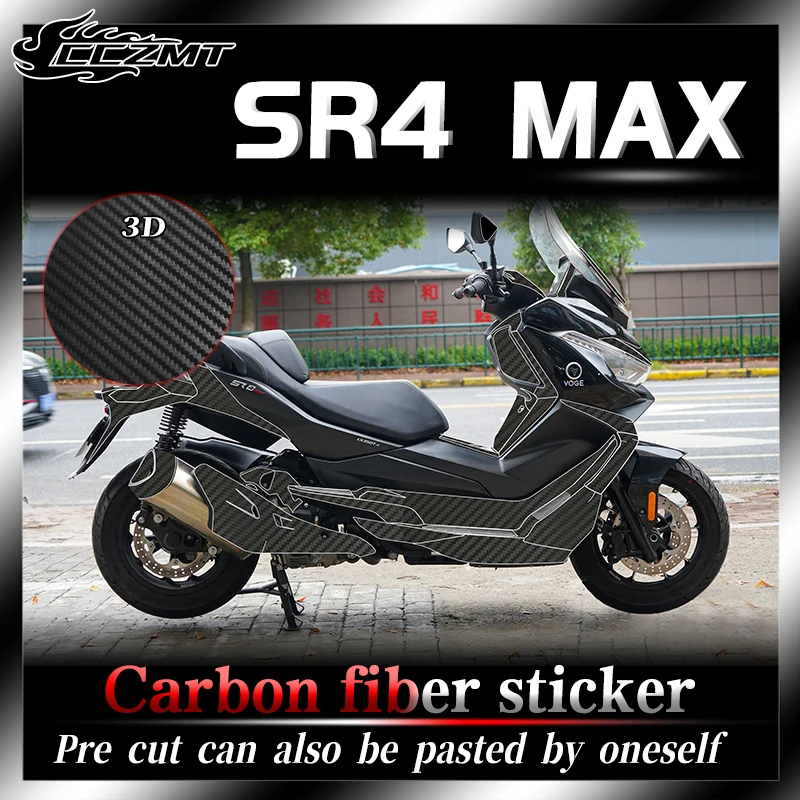 

For VOGE SR4 MAX 2022 stickers 3D carbon fiber protective film decal decoration car sticker accessories modification