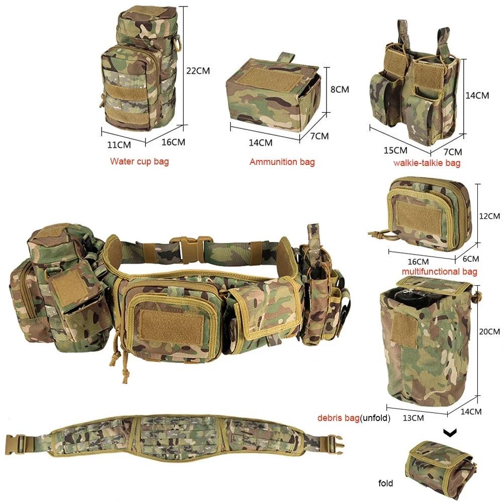 Yakeda Gear Gebruikersuitrusting Buiten Zwart Jacht Tactiek Rechtshandhaving Dienst Beveiliging Verkeer luchtbuksriem airsoft uitrusting Camo - afbeelding 1