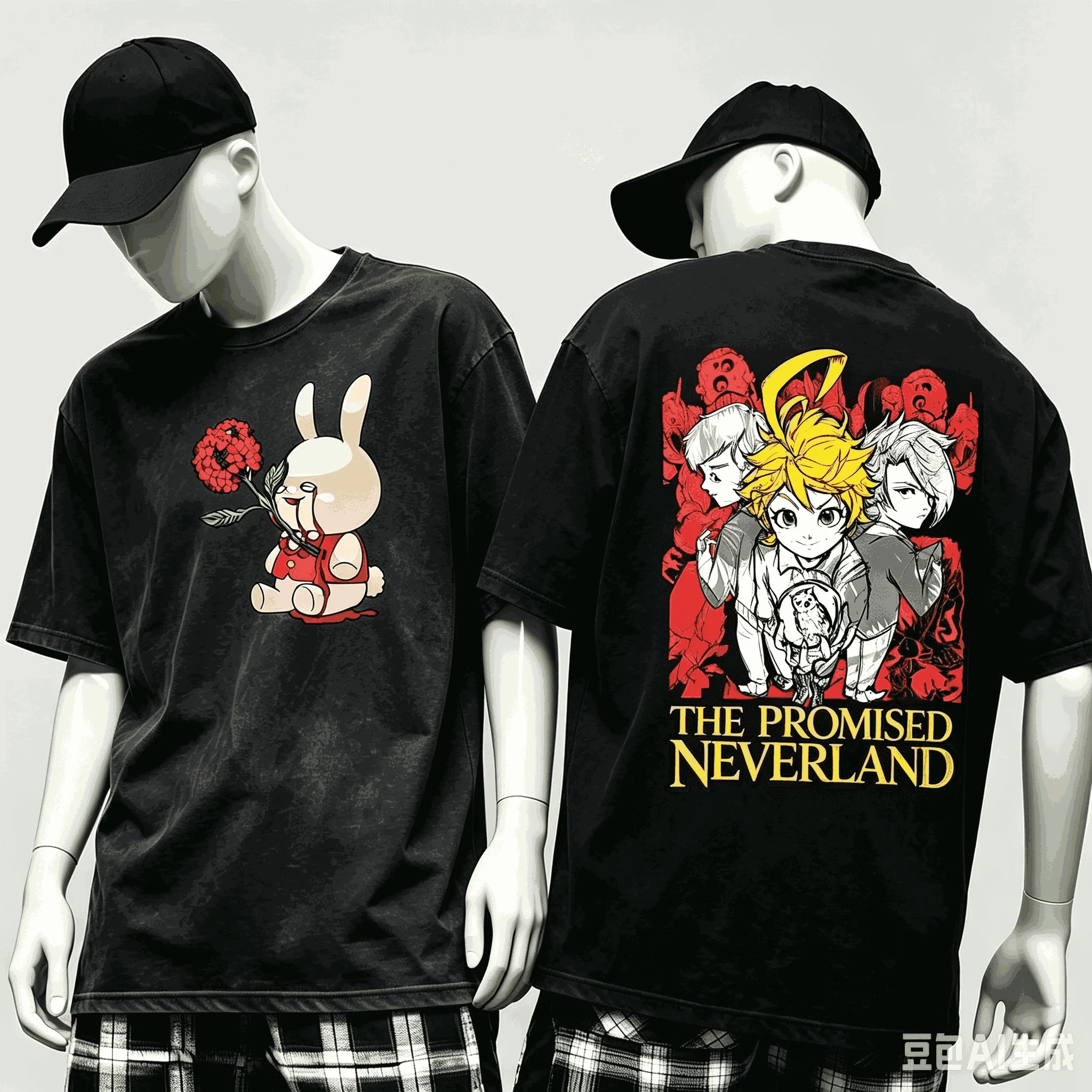 The Promised Neverland Anime Lover T-shirt Harajuku Cotton New Model High Street Retro Fashion Oversized Unisex hot product soft