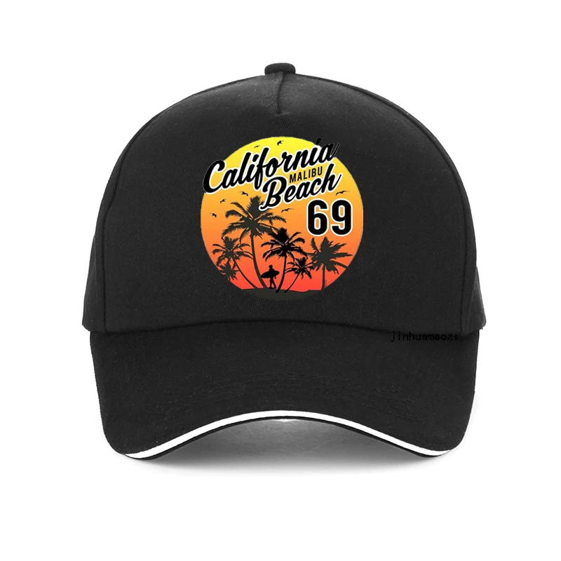 

Vintage California Malibu Beach sun hat fashion Beach Cartoon print Baseball Cap Men Women Summer snapback hats