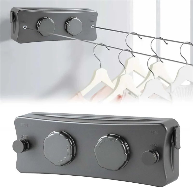 

Latest Retractable Clothesline, Outdoor Clothesline, Double-Line Clothes Drying And Drying Adjustable Laundry Line Wall-Mounted