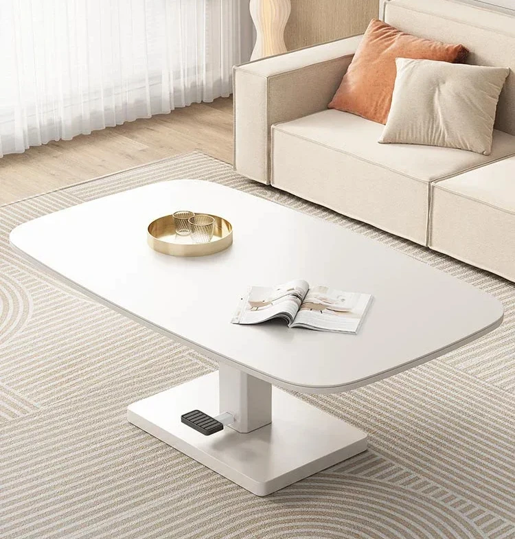 Height Adjustment Table Living Room Luxury Glass Liftable Living Room Coffee Table Modern Zigon Sehpa Room Furniture