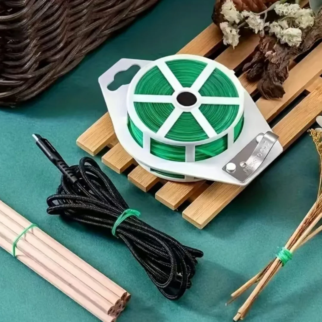Green Cable Ties and Cutters, Reusable Garden Plant Ties, Green Twist Ties for Plants, Gardening Tomato Ties, Plant Garden Ties, Garden Twist Ties for Flower Climbing